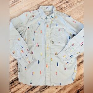 Boys GAP Size Small 8 Skateboard  Summer Long Sleeve Collard Button Down Shirt